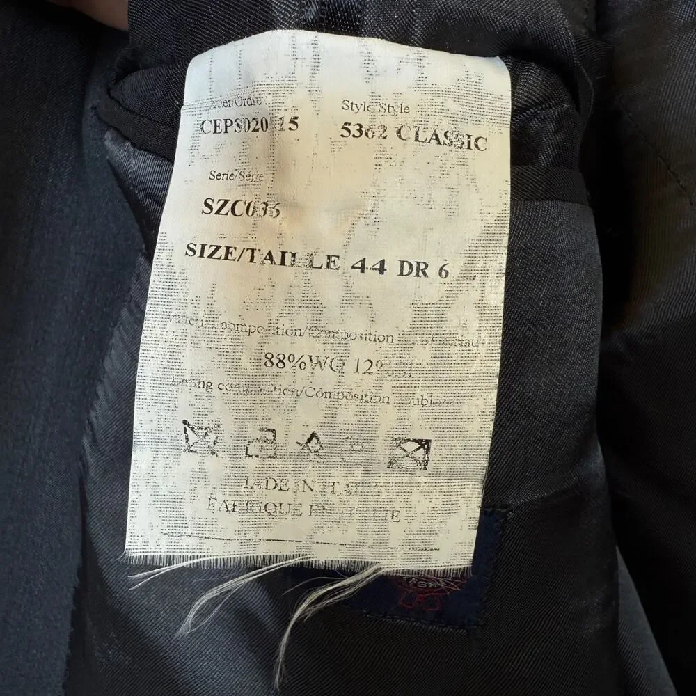 Ermenegildo Zegna 44 men's grey wool 2 dots wool blazer Saks Fifth Avenue
